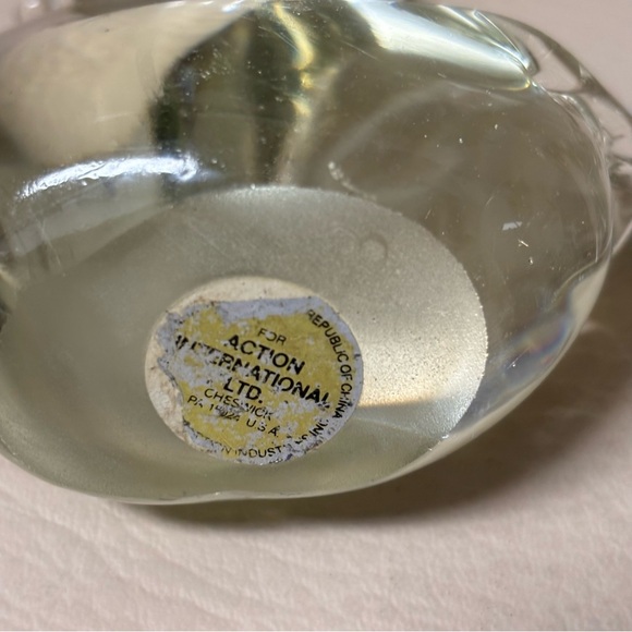 Set Action International Clear Glass Love Swans Figurines Paperweights - Picture 5 of 7